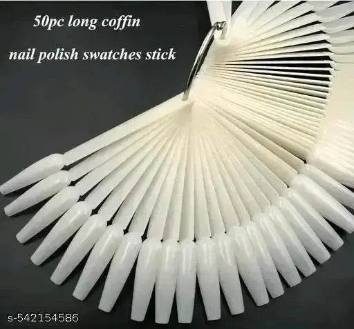 50 natural Nail art tip sticks with metal ring holder for display - NARIX INDIA