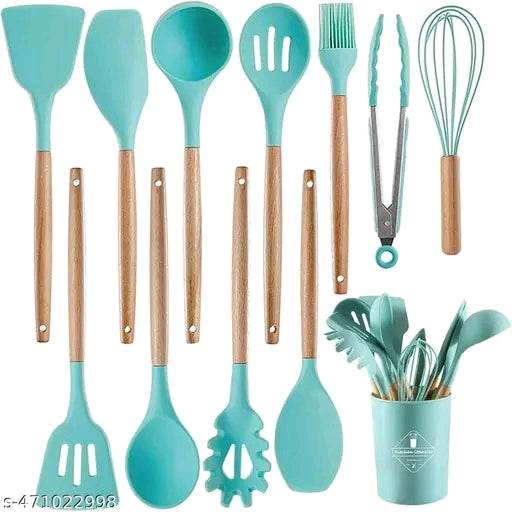 Silicon spoons kitchen set of 10 - NARIX INDIA