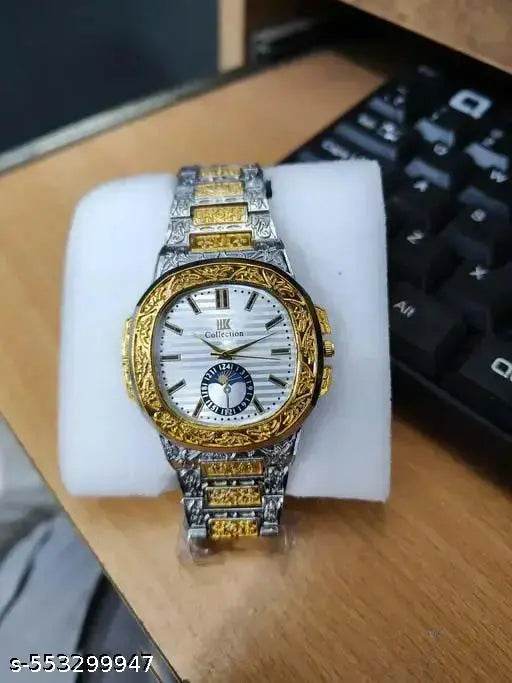 DIGILIFE HUB Turkish Design Personality Fashionable Golden Silver Chain watch For Boy's and man - NARIX INDIA