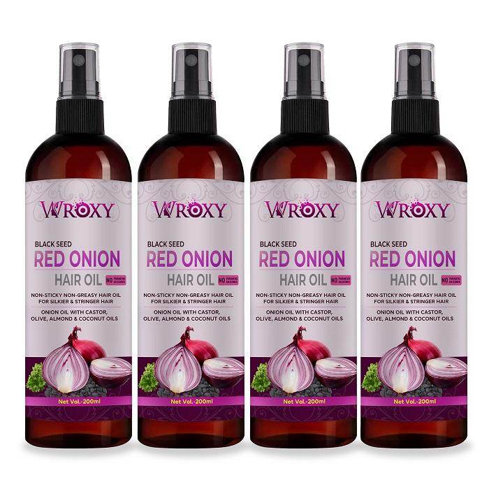 Wroxy Onion Black Seed Hair Oil Controls Hair Fall (Pack of 4) - NARIX INDIA