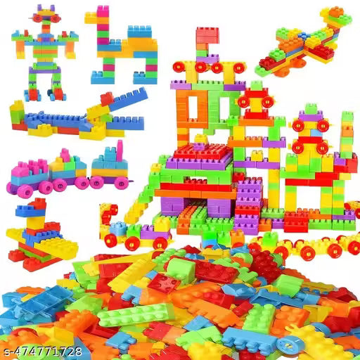 VARIES Building Blocks Puzzles Games Bricks Toys Sets with Educational Toys for Kids and Children for 2 - 5 Years ( Multicolour , 60 Pieces Blocks Bricks) - NARIX INDIA