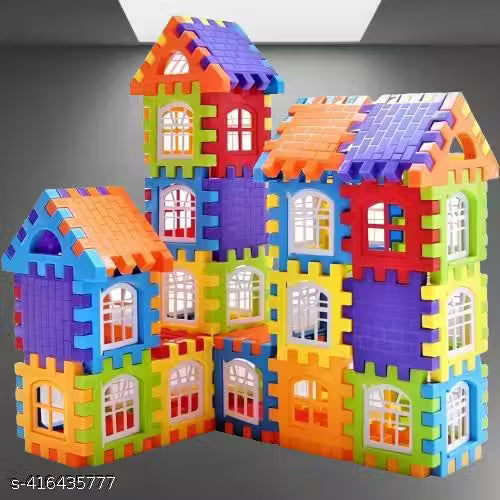 BIG SIZE House Building Blocks with Attractive Windows Set Construction Puzzles Activity Game for Kids Toys for Boys, Girls, Children - NARIX INDIA