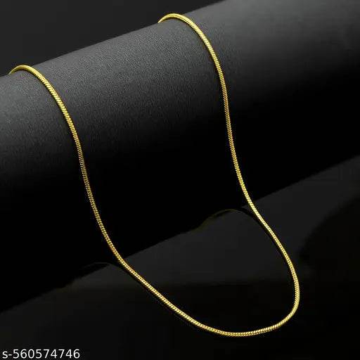 22 Inch Gold Snake Chain Necklace, 2mm Width, Unisex Fashion Jewellery - NARIX INDIA