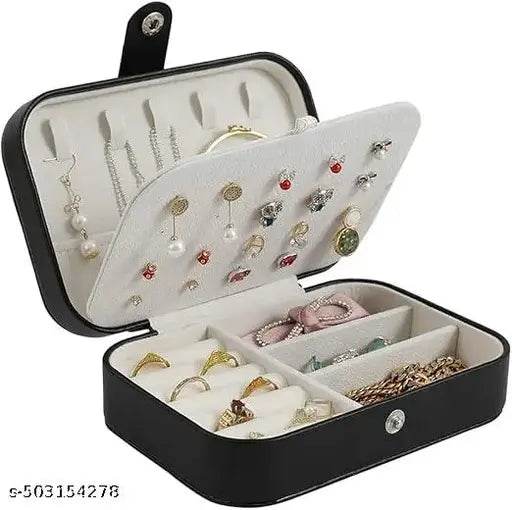 Jewellery Organiser/Box Lightweight Leather Portable Big Size Jewellery Storage Box Case with Dividers Container for Ring, Earrings, Necklace Jewelry Organizer for Women Travels & Parties - NARIX INDIA