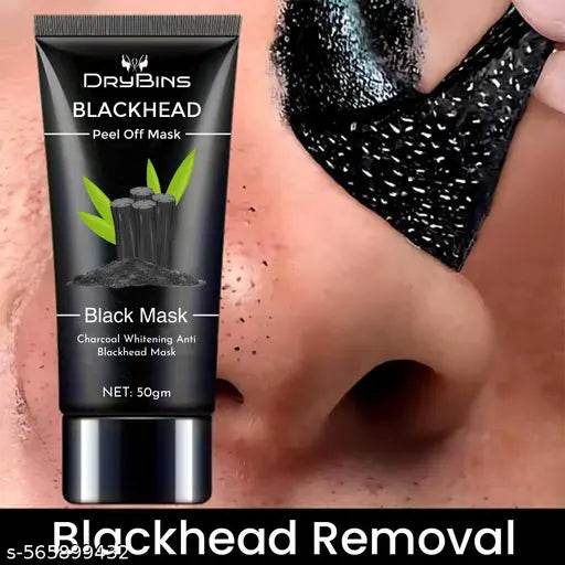 Drybins Charcoal Peel Off Face Mask For Removing Blackheads and Whiteheads | Moisturizing & Deep cleansing Peel off Mask | Face mask 50g Pack Of 1 - NARIX INDIA