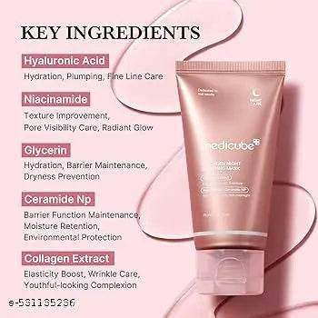 Collagen night mask Wrapping Peel Off Facial Mask Pack - Elasticity & Hydration Care, Reduces Sagging & Dullness - Hydrolyzed Collagen For Glowing Skin - Korean Skin Care, 2.53 fl.oz - NARIX INDIA 
