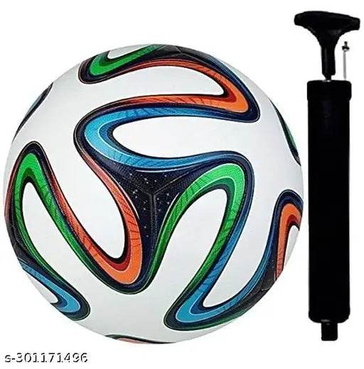 ST Russia Hand Stich Football | Football with AIR Pump Football Kit || Hand Football || Volleyball - Size: 5 Inch (White/Green) - NARIX INDIA 