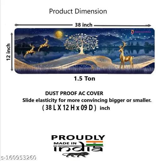 Ac Cover For 1.5 ton, split ac cover Air Conditioning Dust Cover Folding Designer Ac Cover for Indoor Split Ac 1.5 ton - NARIX INDIA 