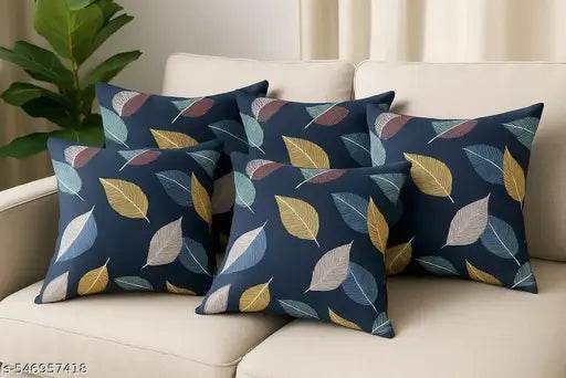 SAI LOOM Glace Cotton Cushion Cover 16 X 16 Inches - Multicolor Sofa Sqaure Pillow Covers Set Of 5, (40 X 40 Cm). - NARIX INDIA 