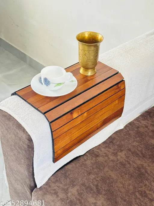 Wooden Sofa Armrest Tray Foldable and Flexible Arm Rest Tray | Tray For Table and Home - NARIX INDIA 