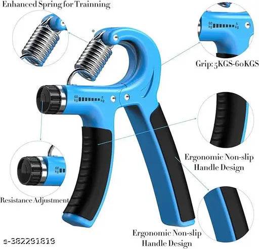 Adjustable Hand grip with counter + Forearm strengthner - Power Gripper for Men & Women - Effective Muscle Building and Injury Recovery Hand Exercise Equipment(multicolour) - NARIX INDIA 