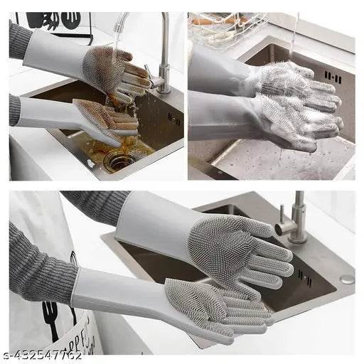 Pet Dog Bath Glove Soft Silicone dog bathing hand gloves Brush Hair Fur Grooming Cleaning Brush glove Shampoo...(Pair 1) - NARIX INDIA 