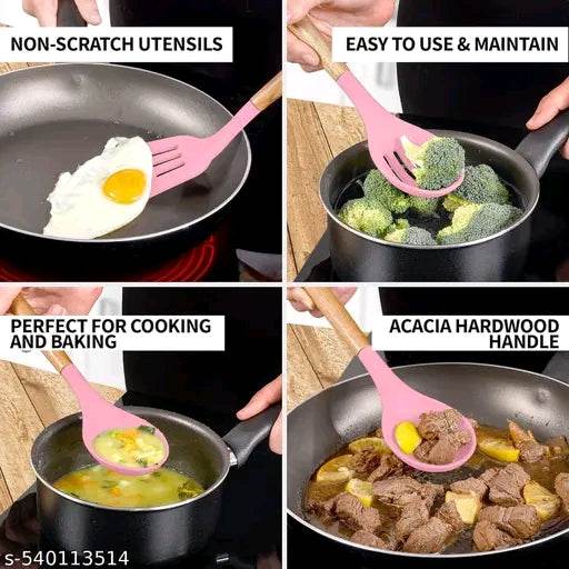 Silicon Kitchen Spoons set of 12 - NARIX INDIA 