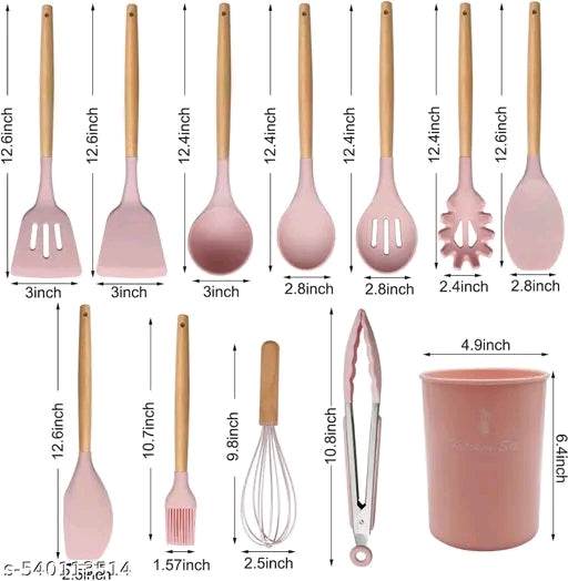 Silicon Kitchen Spoons set of 12 - NARIX INDIA 