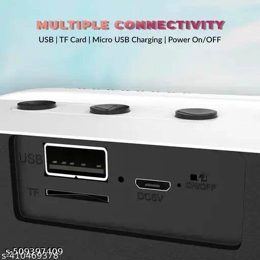 Microbots BR-611 Ultimate 10W Bluetooth Speaker Hi-fi Stereo Sound Surround Upto 08 Hours Playback, Best for Mobile, Laptop/PC, Ipad, Media Players with Multi Modes Aux/TF Card/USB(Black) - NARIX INDIA 