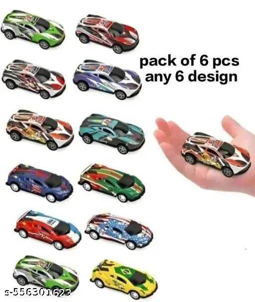 Kidzoy 6 Pack Mini Diecast Pull Back Cars for Kids | Metal Toy Car Set for Boys Age 3-8 | Hotwheel Style Racing Cars | Assorted Design Model Cars | Small Size Vehicles | Return Gift for Boys | Friction Powered Cars | Colorful Sports Car Toy for Kids Playt - NARIX INDIA 
