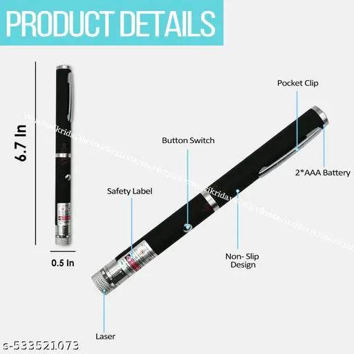 EazyClean Green Multipurpose Laser Light Disco Pointer Pen Beam with Adjustable Antena Cap to Change Project Design for Presentation for Kids Toy-(Green) - NARIX INDIA 