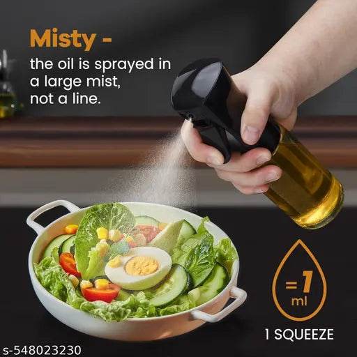 Glass Oil Dispenser Spray Bottle, Refillable Food Grade Oil Vinegar 220 ml Spray Bottle (Pack of 1, Clear, Glass) - NARIX INDIA 