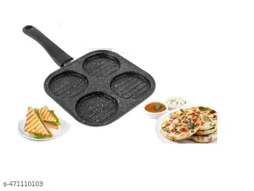 BOLA Non Stick Grill Uttapam Maker Aluminium Multi Snack Maker 4 Cavity - NARIX INDIA 