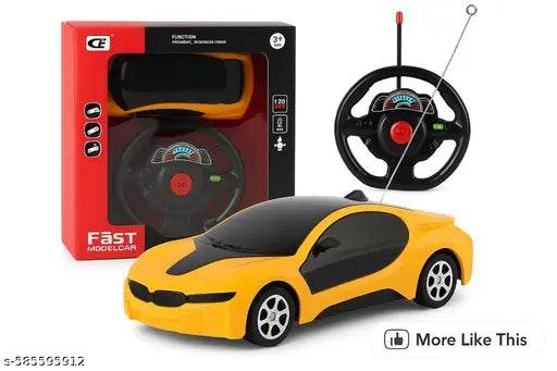 Stylish Remote Control Racing Car with Steering Wheel Remote – Fast Speed, Rechargeable, Fun Toy for Kids - NARIX INDIA 