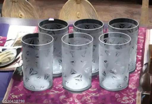 6PIS SET DIMOND DESIGN JUICY GLASS BEAR GLASS UNBRAKABLE - NARIX INDIA 