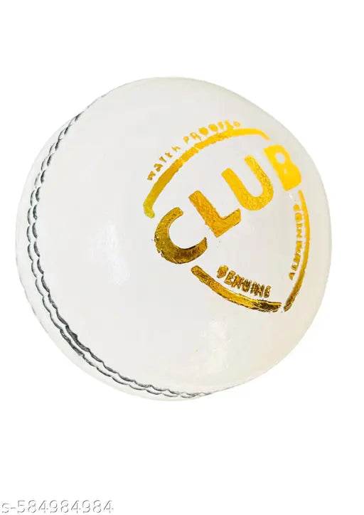 Club Leather Cricket Ball - Two Piece Club Size Match Cricket Practice Ball - Red/White - NARIX INDIA 