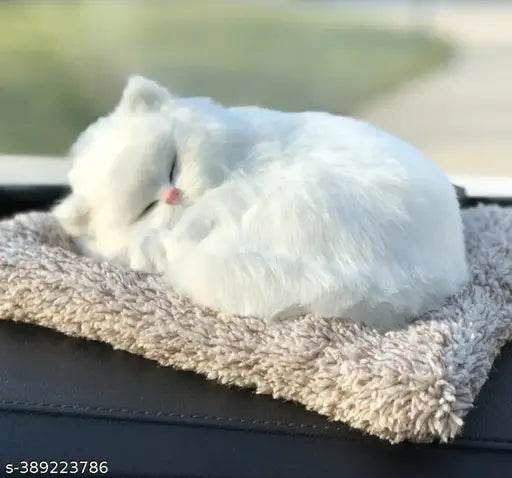 NN Globe Cute Cat Soft Plush Press Simulation Sound Animal Cute Cotton, Faux Animal Fur Sleeping Cat Stuffed Toy for Valentine Gift Gifts for Women Gift for Girls Birthday Gift for Girls - NARIX INDIA 