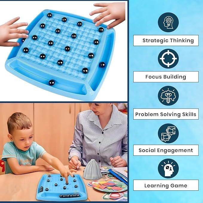 Magnetic Battle Chess Game with 20 Steel Balls ? Strategy Board Game for Family - NARIX INDIA 