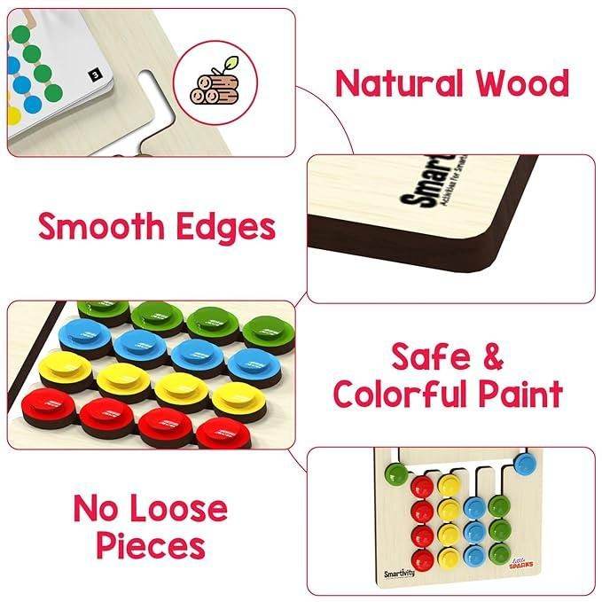Colour Coder - Kids Montessori Slide Puzzle Game Color & Pattern Matching Learning Toys for Kids - NARIX INDIA 