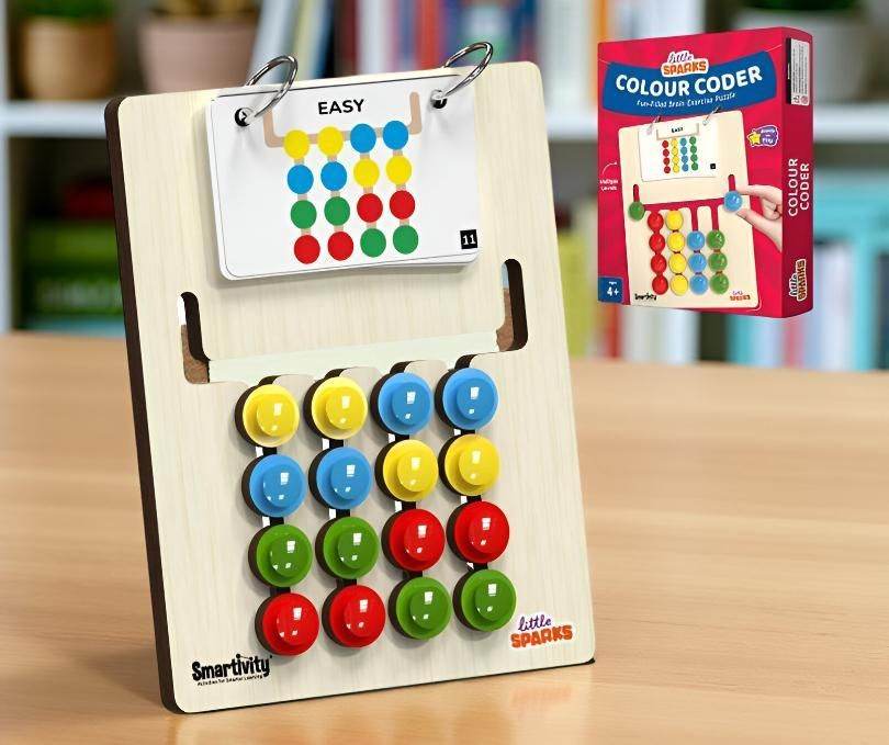 Colour Coder - Kids Montessori Slide Puzzle Game Color & Pattern Matching Learning Toys for Kids - NARIX INDIA 