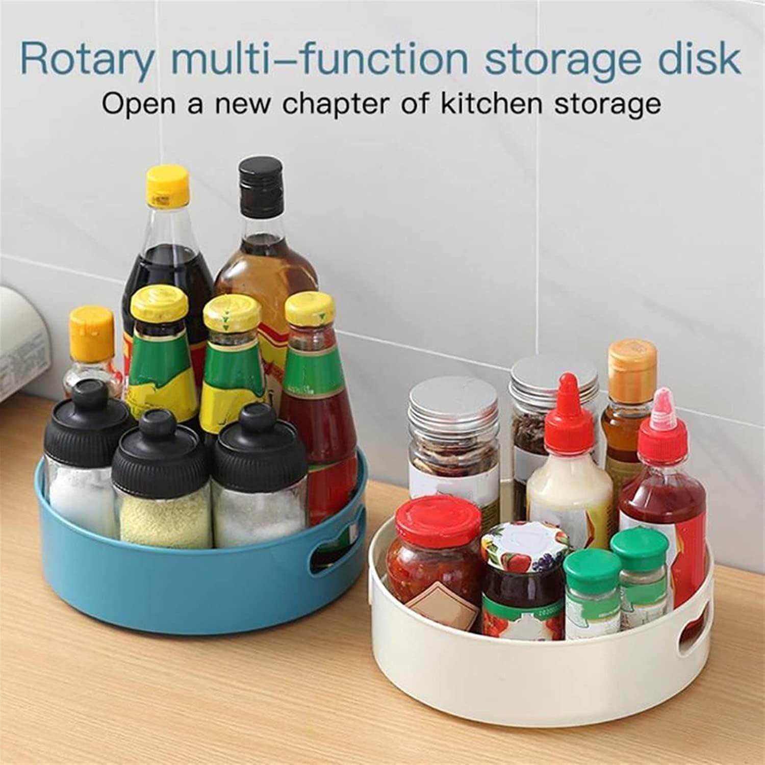 Multi-Purpose 360� Rotating Organizer Tray Use for Spice Rack, Cosmetic Organizer and Many more (Off-White Cream) - NARIX INDIA 