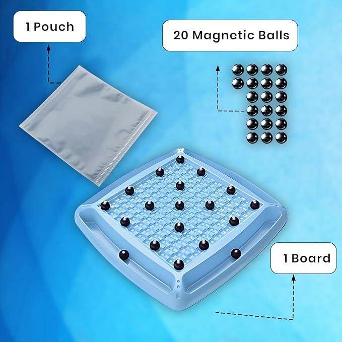 Magnetic Battle Chess Game with 20 Steel Balls ? Strategy Board Game for Family - NARIX INDIA 
