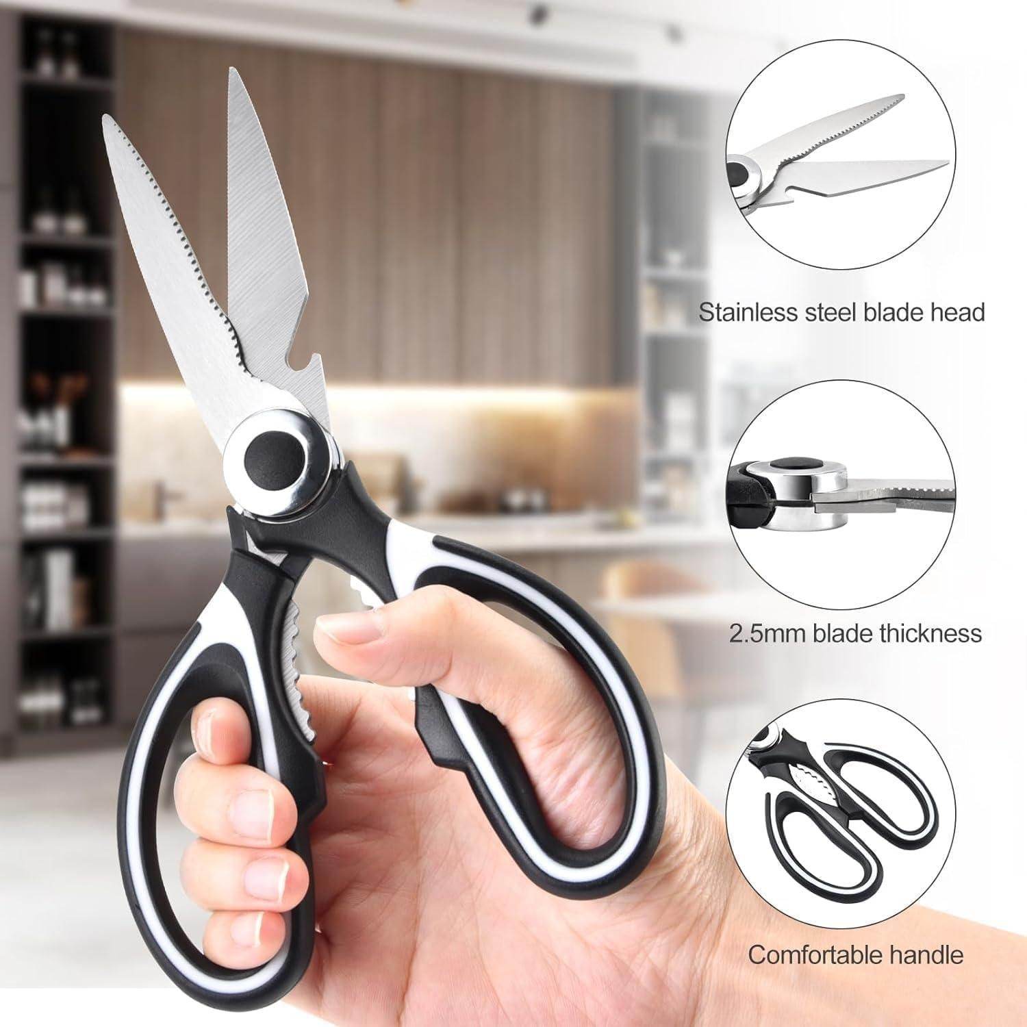 Multifunction Kitchen Scissors - Chicken Bone Meat Vegetable Cutter Nutcracker Bottle Openers Tools, 1 Pcs - NARIX INDIA 