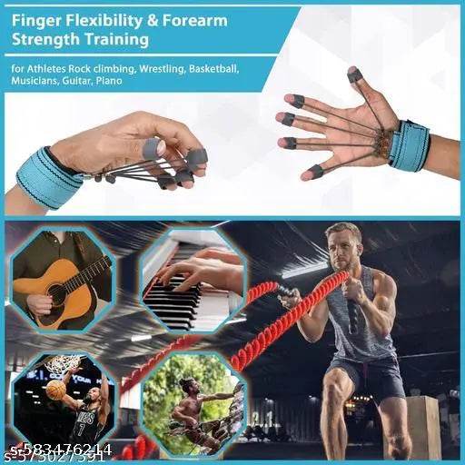 Finger Gripper Strength Trainer Forearm Exerciser Hand Yoga Resistance Band Hand Grip/Fitness Grip - NARIX INDIA 