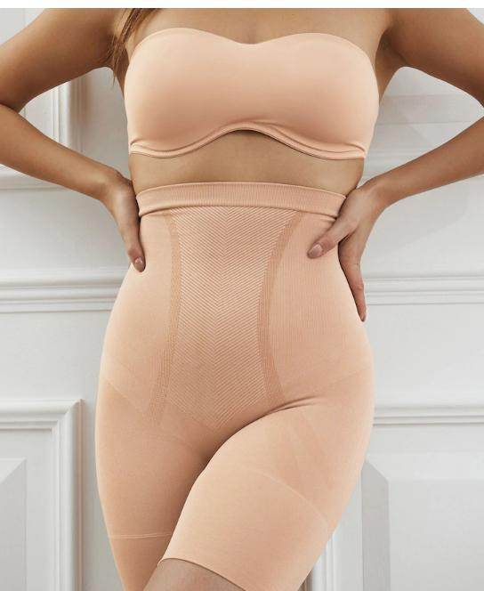 Tummy Tucker Women's High Waist with Anti Rolling Strips Shapewear for Women, Tummy Shaper Comfortable Seamless Shapewear Beige - NARIX INDIA 