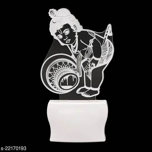 Afast 3D Illusion Effect Makanchor Krishna Multi Colour LED Night Lamp - NARIX INDIA 