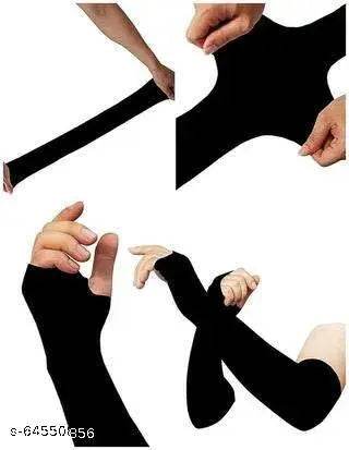 Aksmit Cotton Arm Sleeve For Men & Women (Black) - NARIX INDIA 
