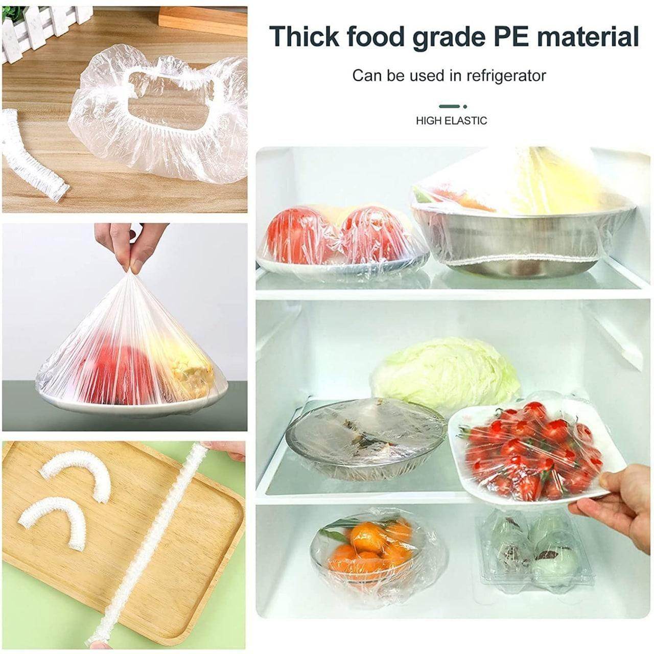 Plastic Bags - Reusable Elastic Food Storage Plastic Covers (Pack of 100) - NARIX INDIA 