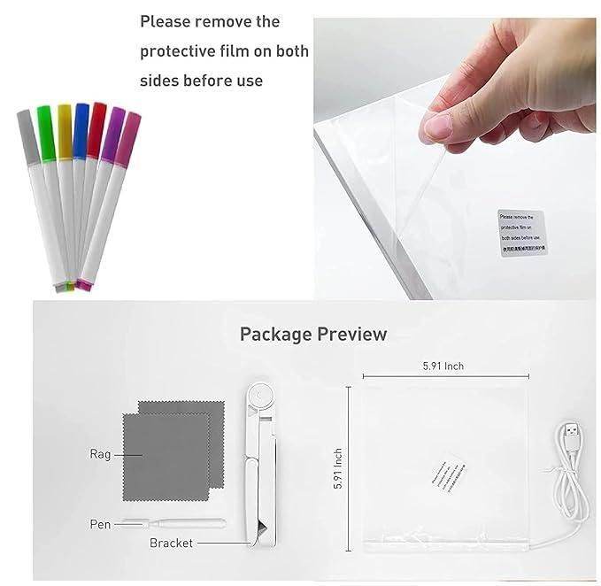 3D LED Light Glass Acrylic Writing pad - NARIX INDIA 