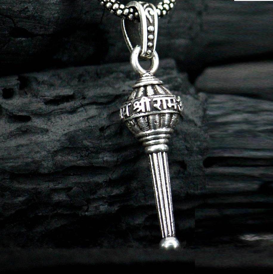 Men's Silver Chain with Gada Pendant - NARIX INDIA 