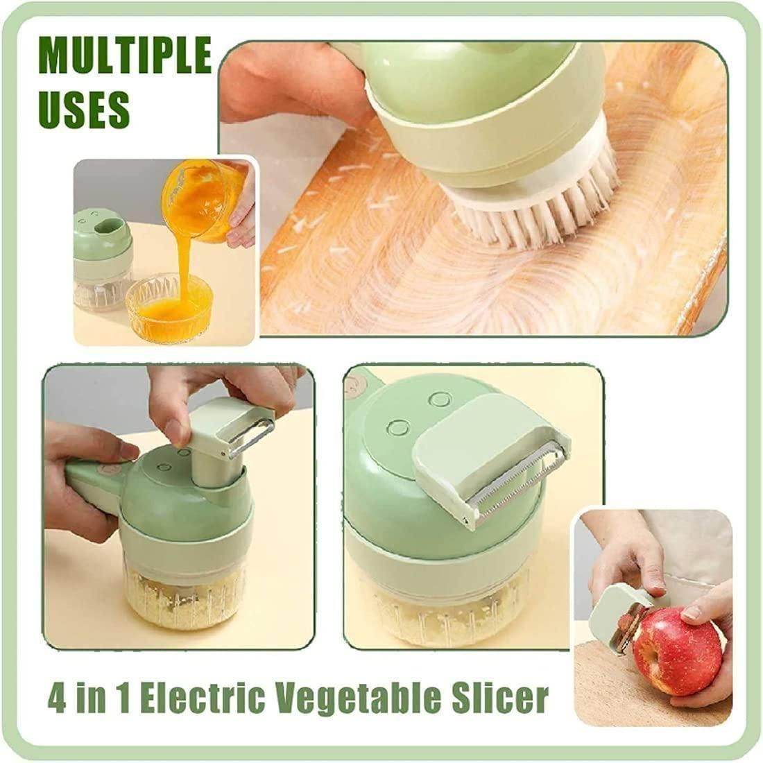 4 in 1 Portable Electric Vegetable Cutter Set - NARIX INDIA 