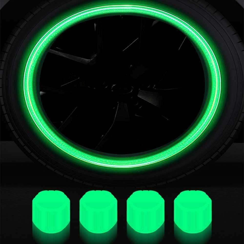 Universal Fluorescent Car Tire Valve Caps (Pack of 4) - NARIX INDIA 