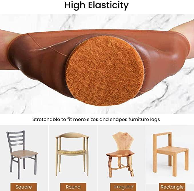 NOBILEA Silicone Chair Leg Protectors with Felt for Hardwood Floors (6PCS), Silicone Furniture Leg Cover Pad for Protecting Floors from Scratches and Noise, Smooth Moving for Chair Feet. - NARIX INDIA 