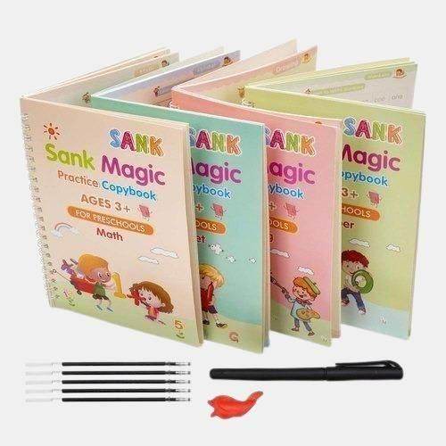 Sank Magic Practice Copybook (4 BOOKS,1 PEN,1 GRIP,10 REFILL) - NARIX INDIA 