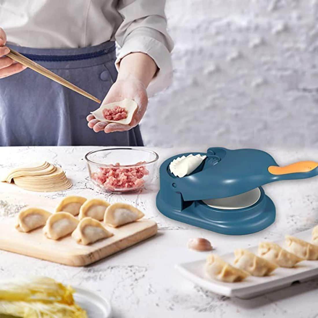 2 in 1 Dumpling Momos maker Kitchen Accessories Multi Uses Dumpling Baking Pastry Maker (Assorted Color) - NARIX INDIA 