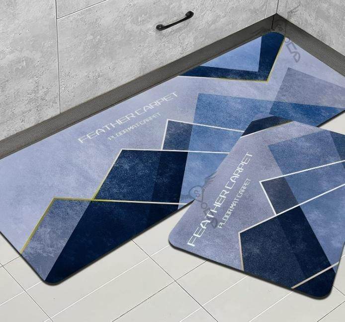 Rubber Floor Mat with Runner Geometric Pattern (Design As per Availibility) - NARIX INDIA 