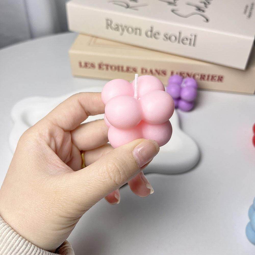 Wax Tiny Cloud Bubble Cube Candle (Pack of 4) - NARIX INDIA 