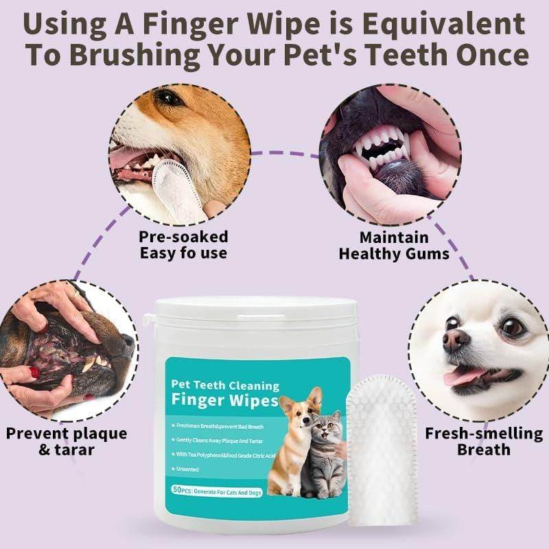 Disposable Dental Finger Wipes For Pets - NARIX INDIA 