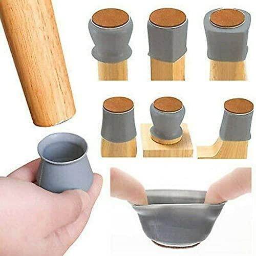 NOBILEA Silicone Chair Leg Protectors with Felt for Hardwood Floors (6PCS), Silicone Furniture Leg Cover Pad for Protecting Floors from Scratches and Noise, Smooth Moving for Chair Feet. - NARIX INDIA 
