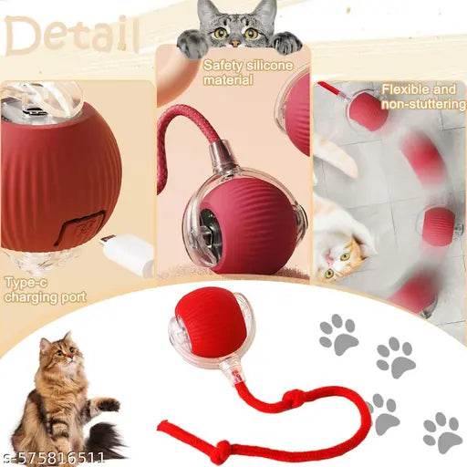 Barso Re Catt Dancing Ball | Pet Rolling Ball | Rolling Dog Ball | Catt Toys Ball for Indoor Catts Fast Rolling on Carpet, 360° Smart Automatic Rolling Pet Ball, Smart Self Rolling Ball for Dog and Catt (Pack of 1, Multicolour) - NARIX INDIA 